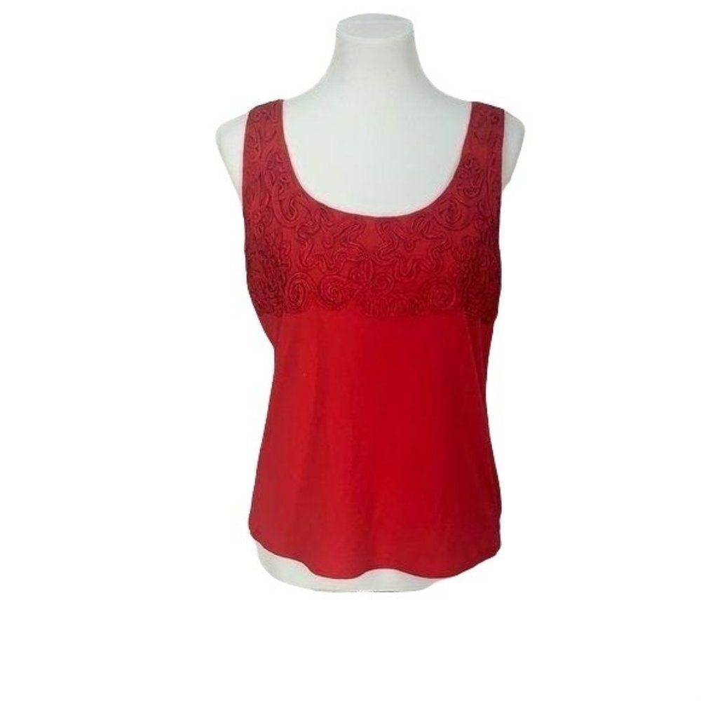 Grace Element Red‎ Embroidered XL Tank Top